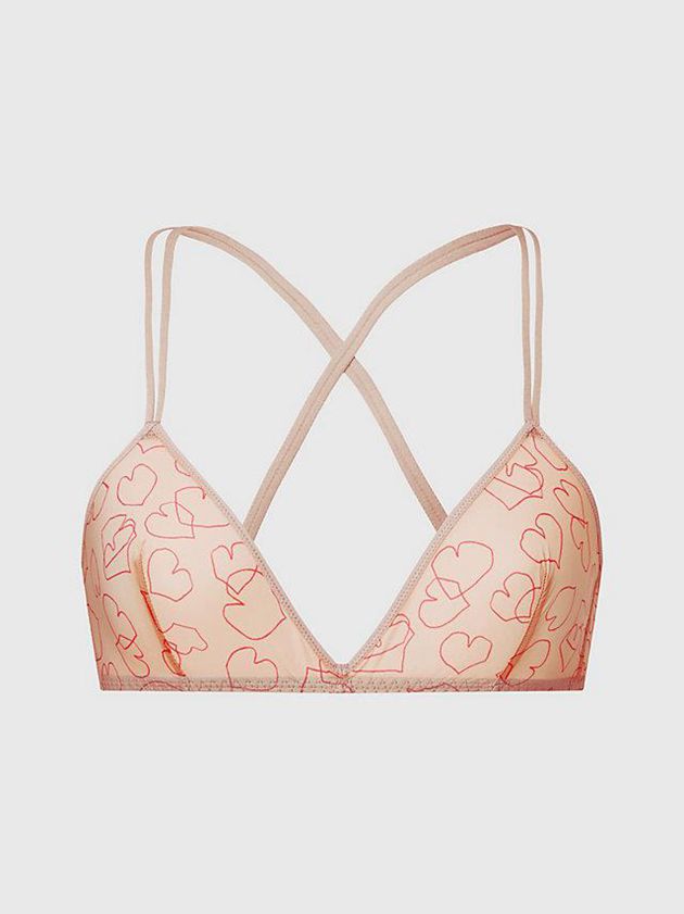 Calvin Klein USA Triangle - Sheer Marquisette Womens Bra Pink 5872140-MC